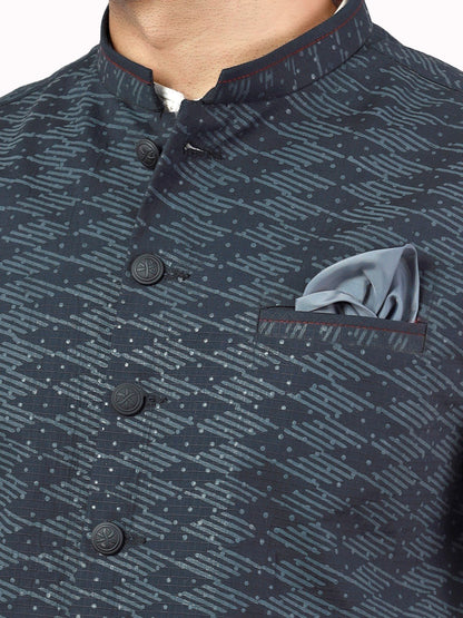 Men's Grey & Black Waist Coat