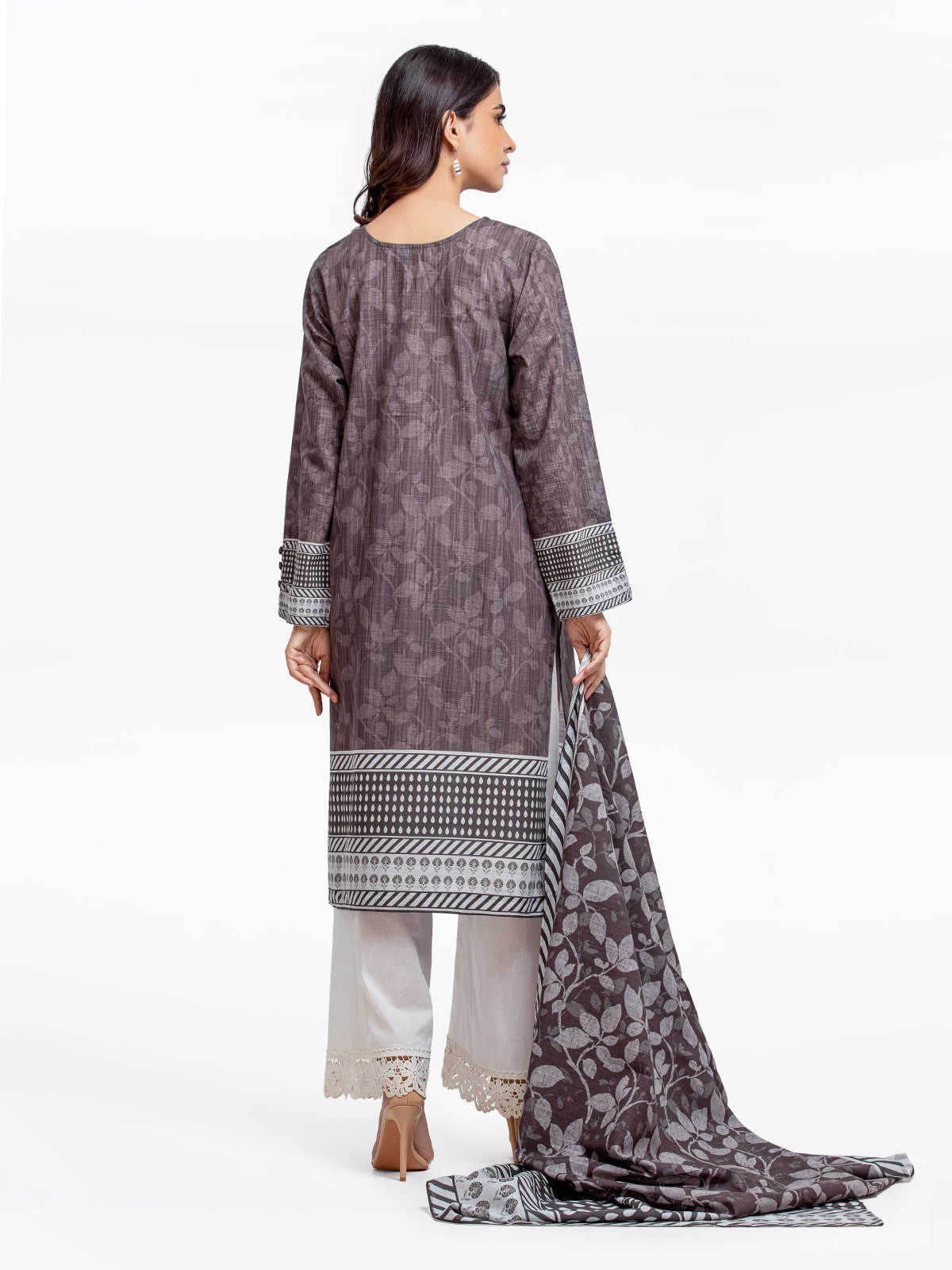 Pret 2Pc Embroidered Khaddar Shirt Dupatta