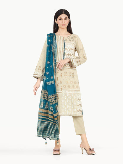 Pret 3Pc Printed Cotton Suit