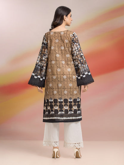 Unstitched Light Brown Printed Lawn 1 Piece