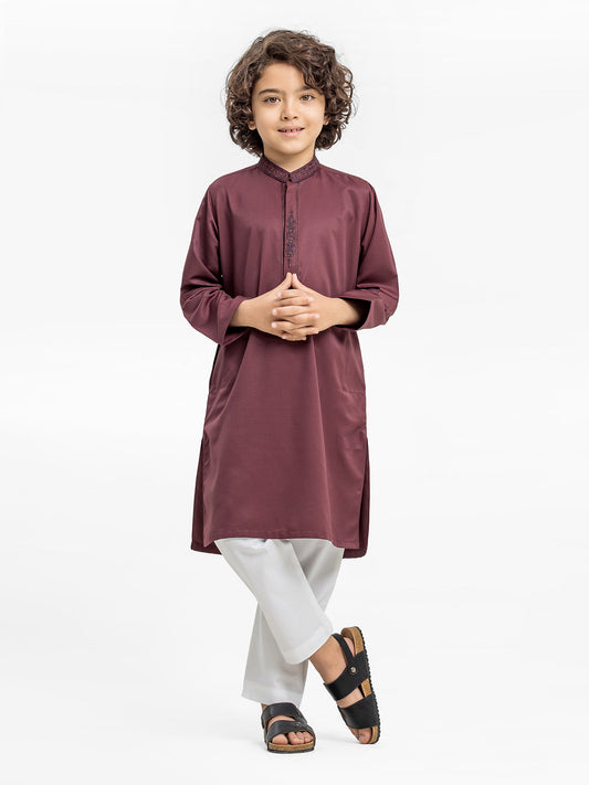 Boy's Maroon Kurta