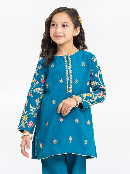 Girl's Dark Turquoise Pishwas