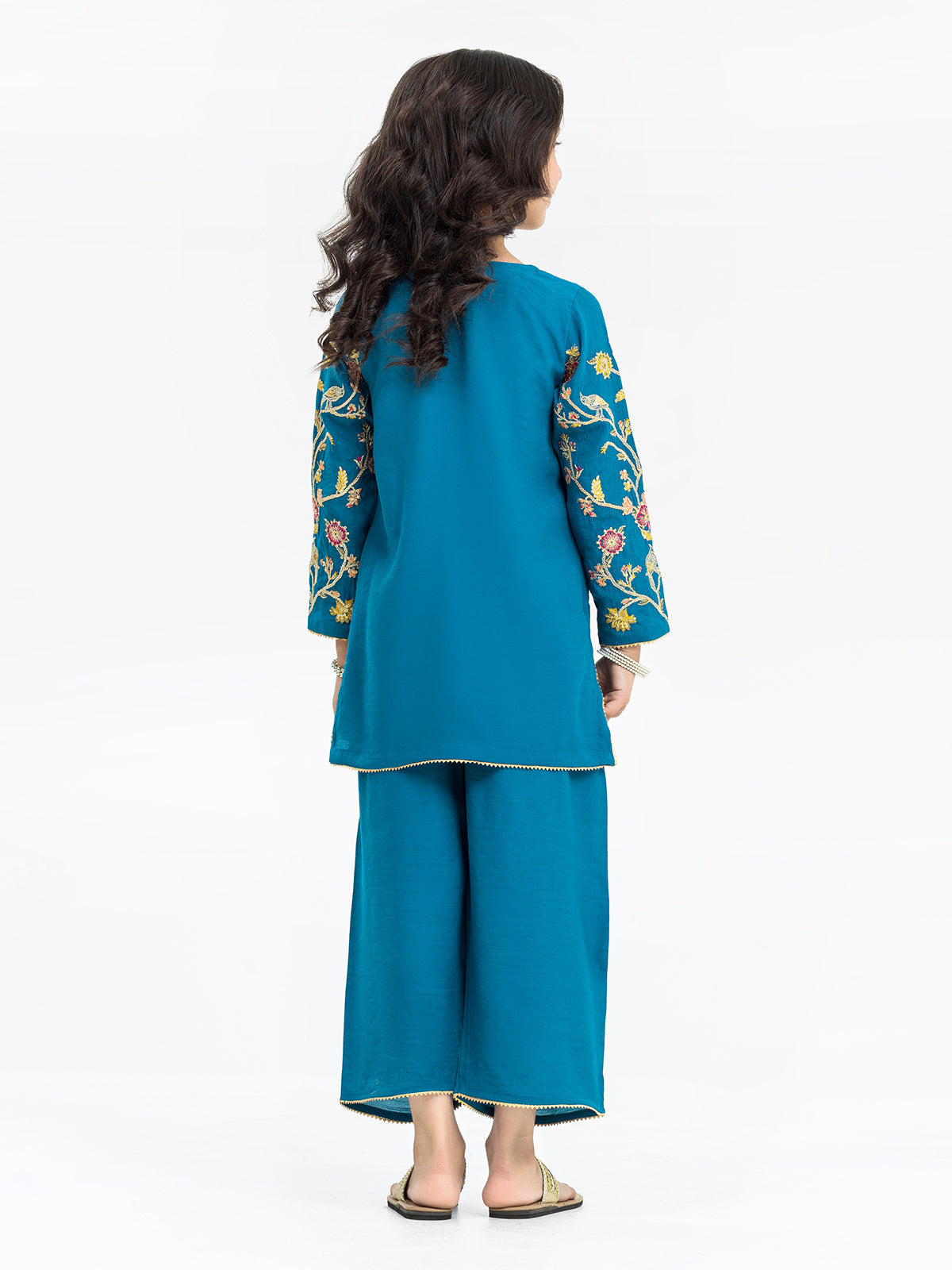 Girl's Dark Turquoise Pishwas