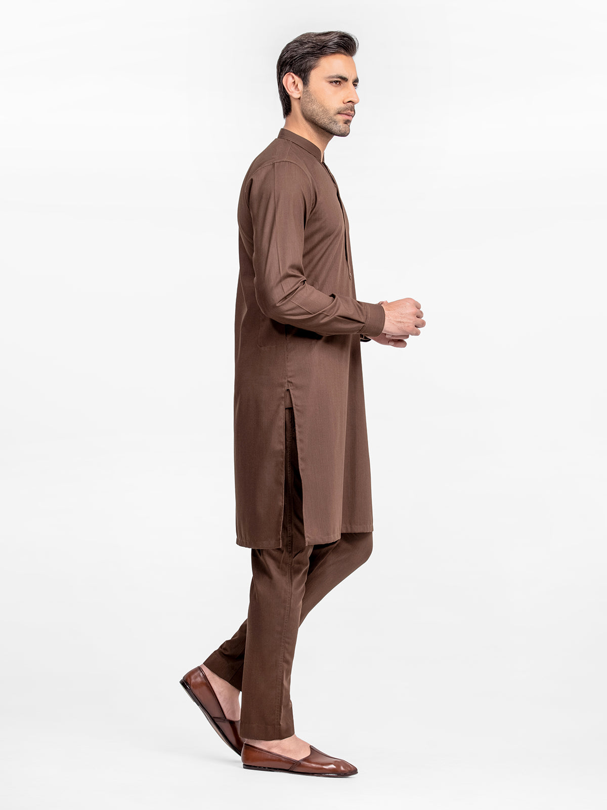 Men's Dark Brown Kurta Pajama