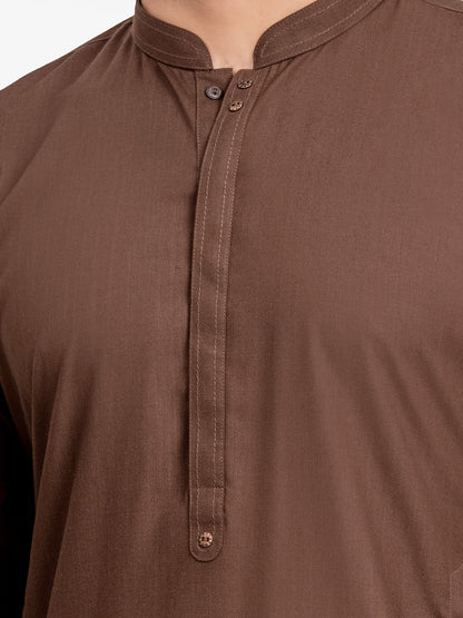 Men's Dark Brown Kurta Pajama