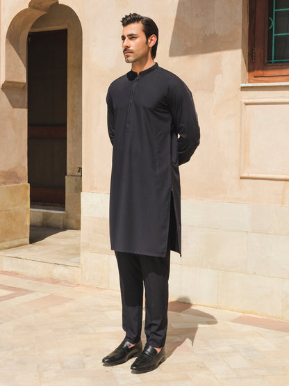 Men's Navy Blue Kurta Pajama