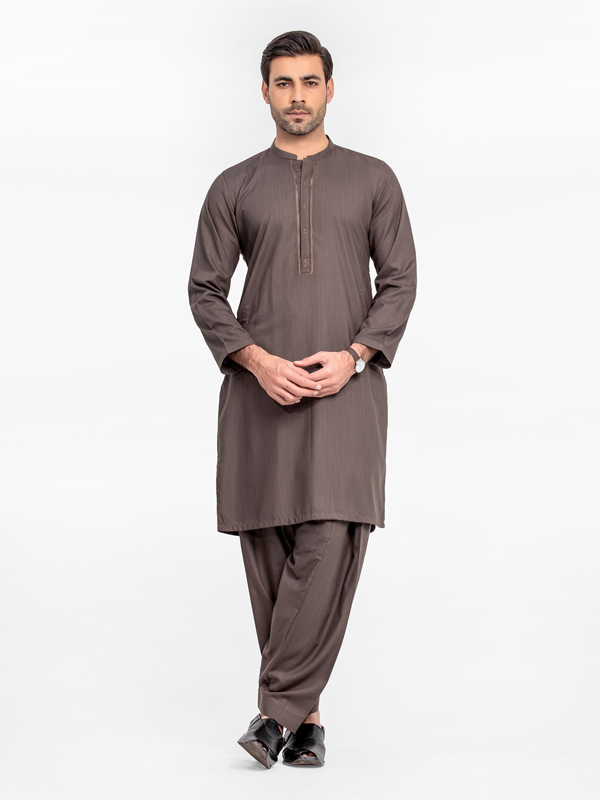 Men's Black Olive Kurta Shalwar