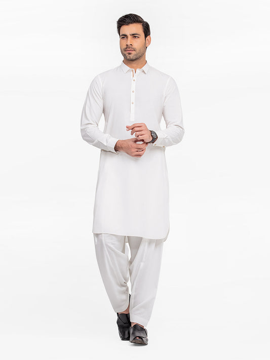 Men's Off White Kurta Shalwar