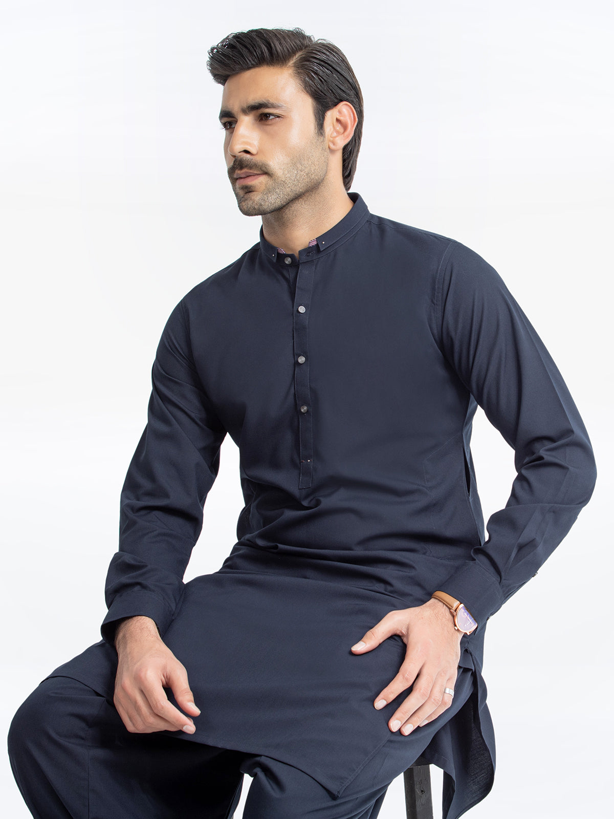 Men's Navy Blue Kurta Shalwar