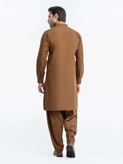 Men's Camel Brown Kurta Shalwar