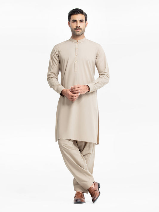 Men's Beige Kurta Shalwar