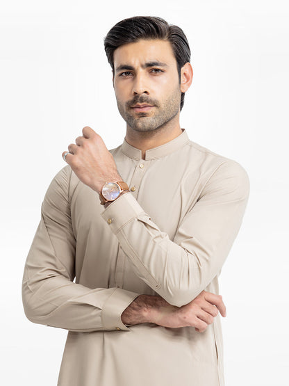 Men's Beige Kurta Shalwar
