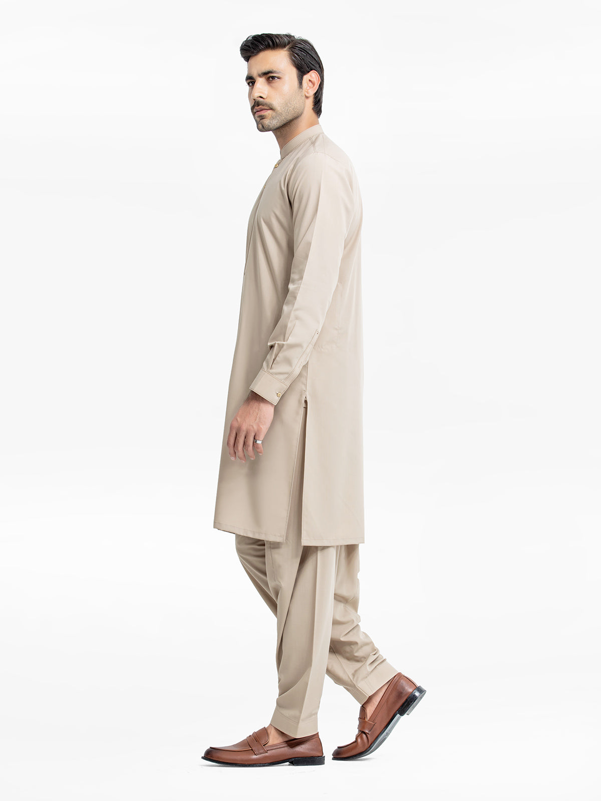 Men's Beige Kurta Shalwar