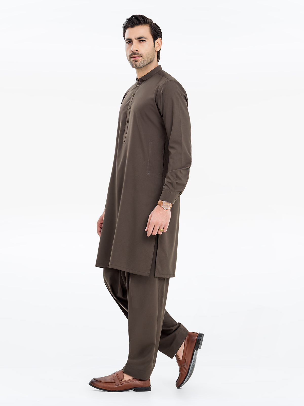 Men's Olive Green Kurta Shalwar