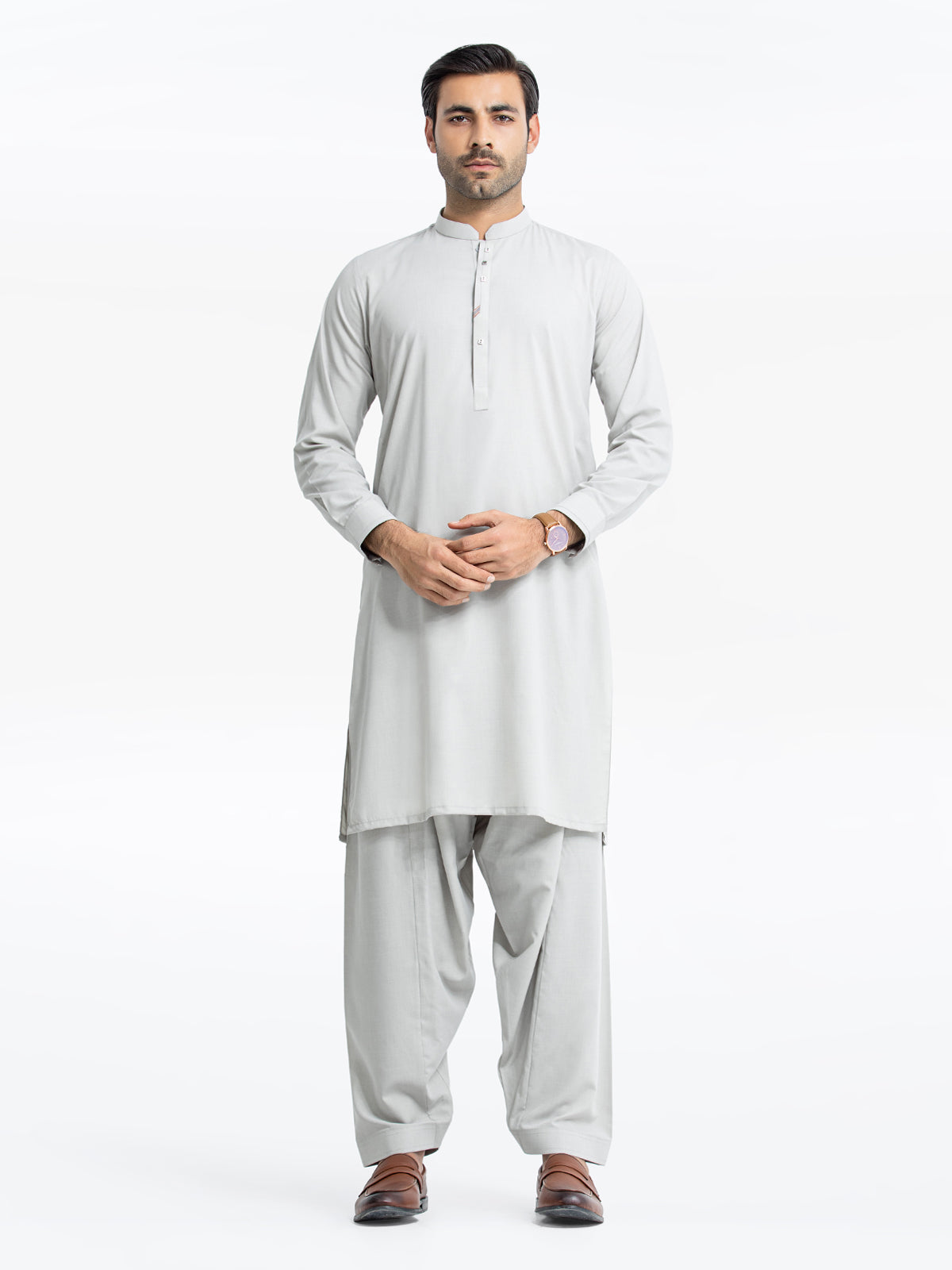 Men's Ash Grey Kurta Shalwar