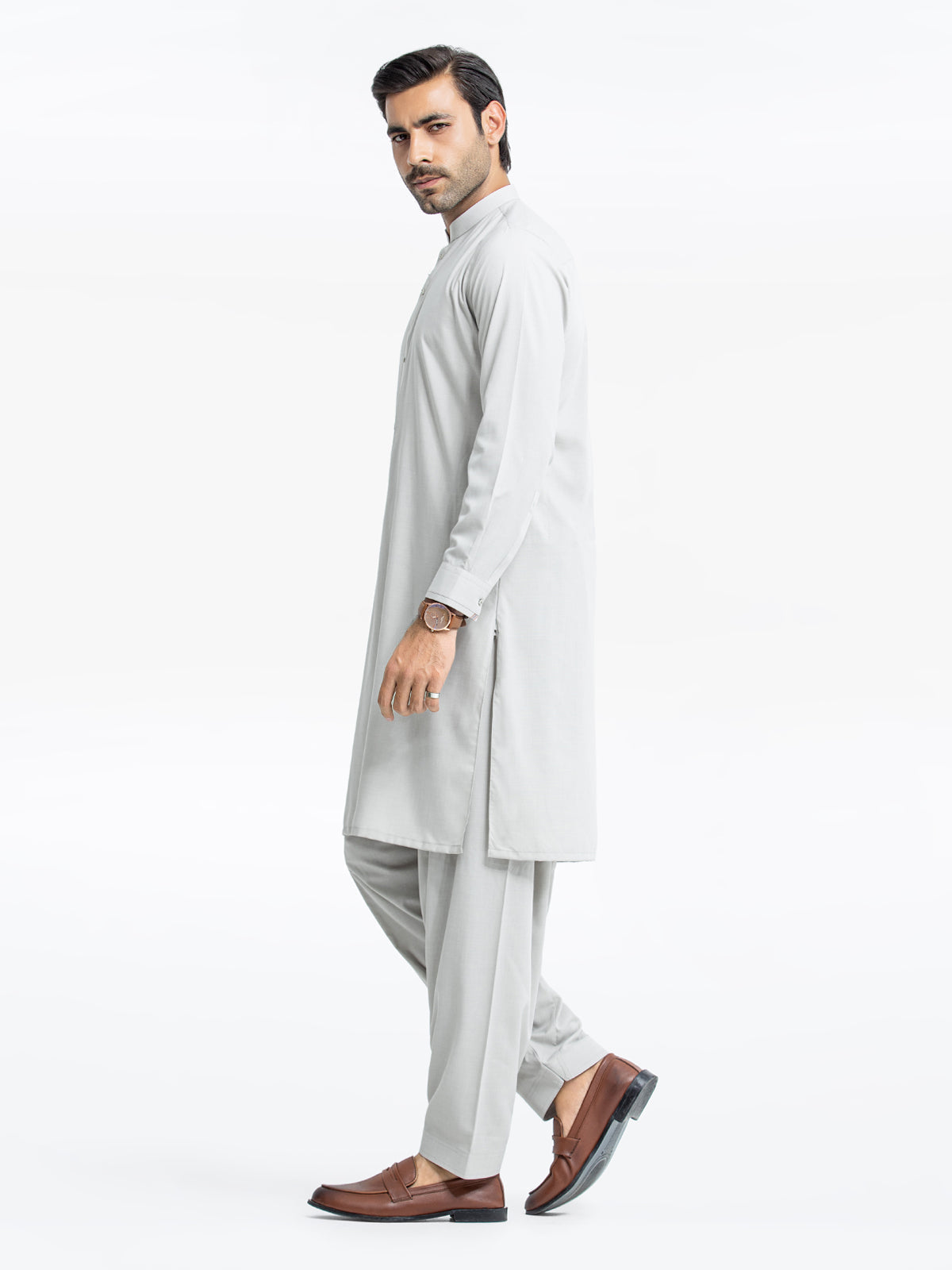 Men's Ash Grey Kurta Shalwar
