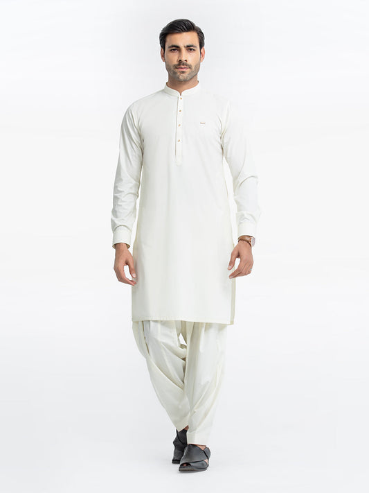 Men's Off White Kurta Shalwar