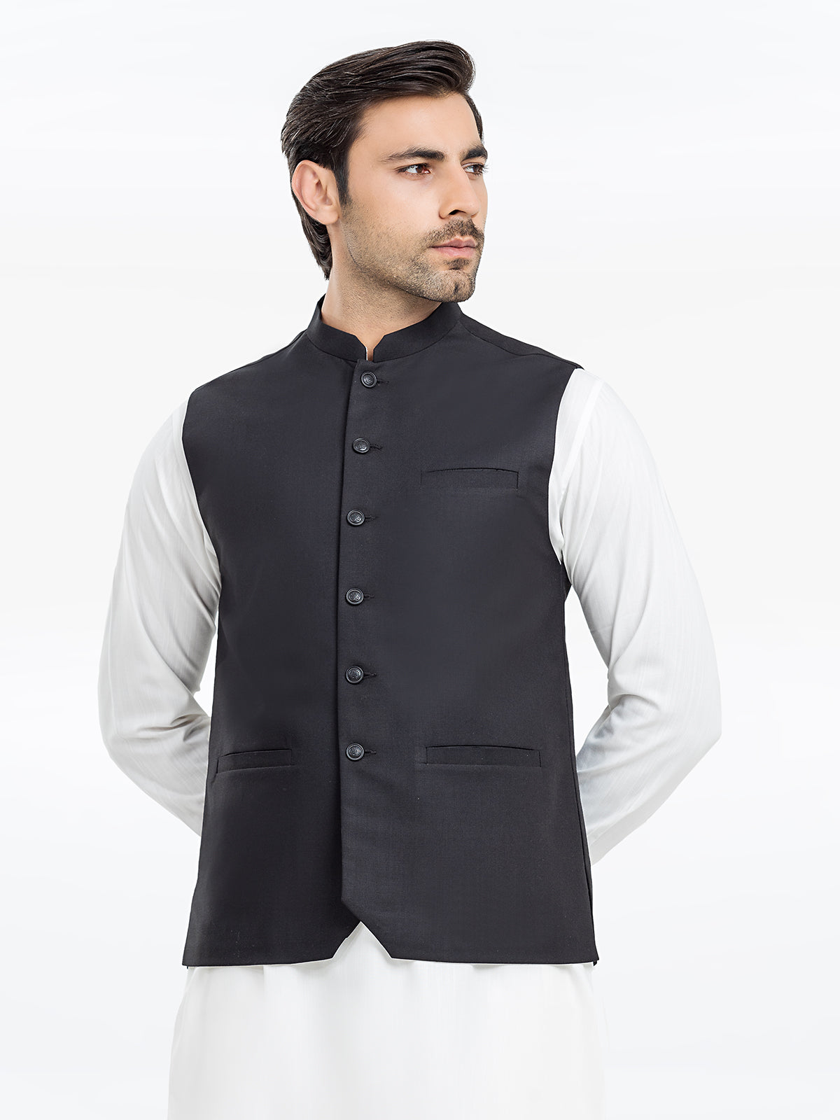 Men's Black Waist Coat