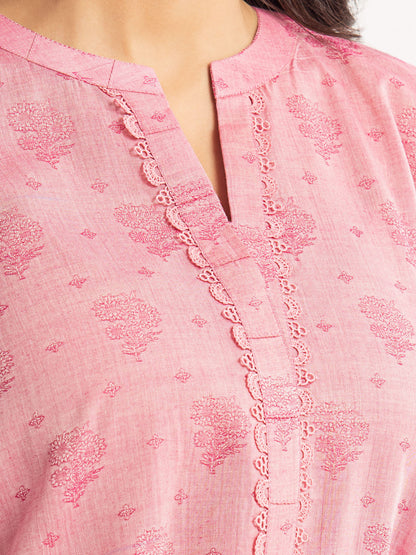 Unstitched Pink Jacquard 3 Piece