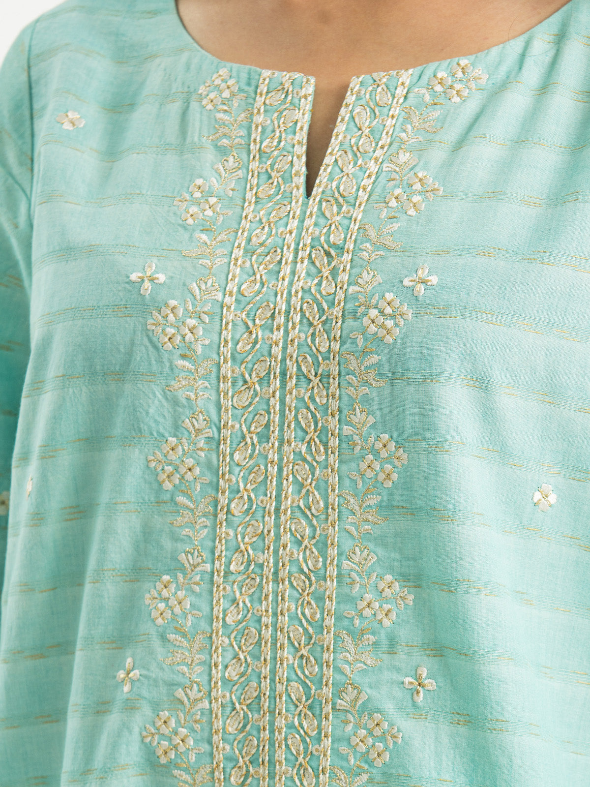 Unstitched Mint Green Embroidered Jacquard 3 Piece