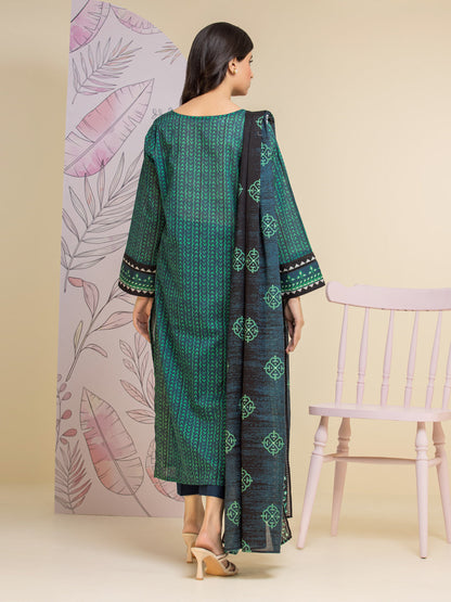 Unstitched Sea Green Printed Lawn 3 Piece