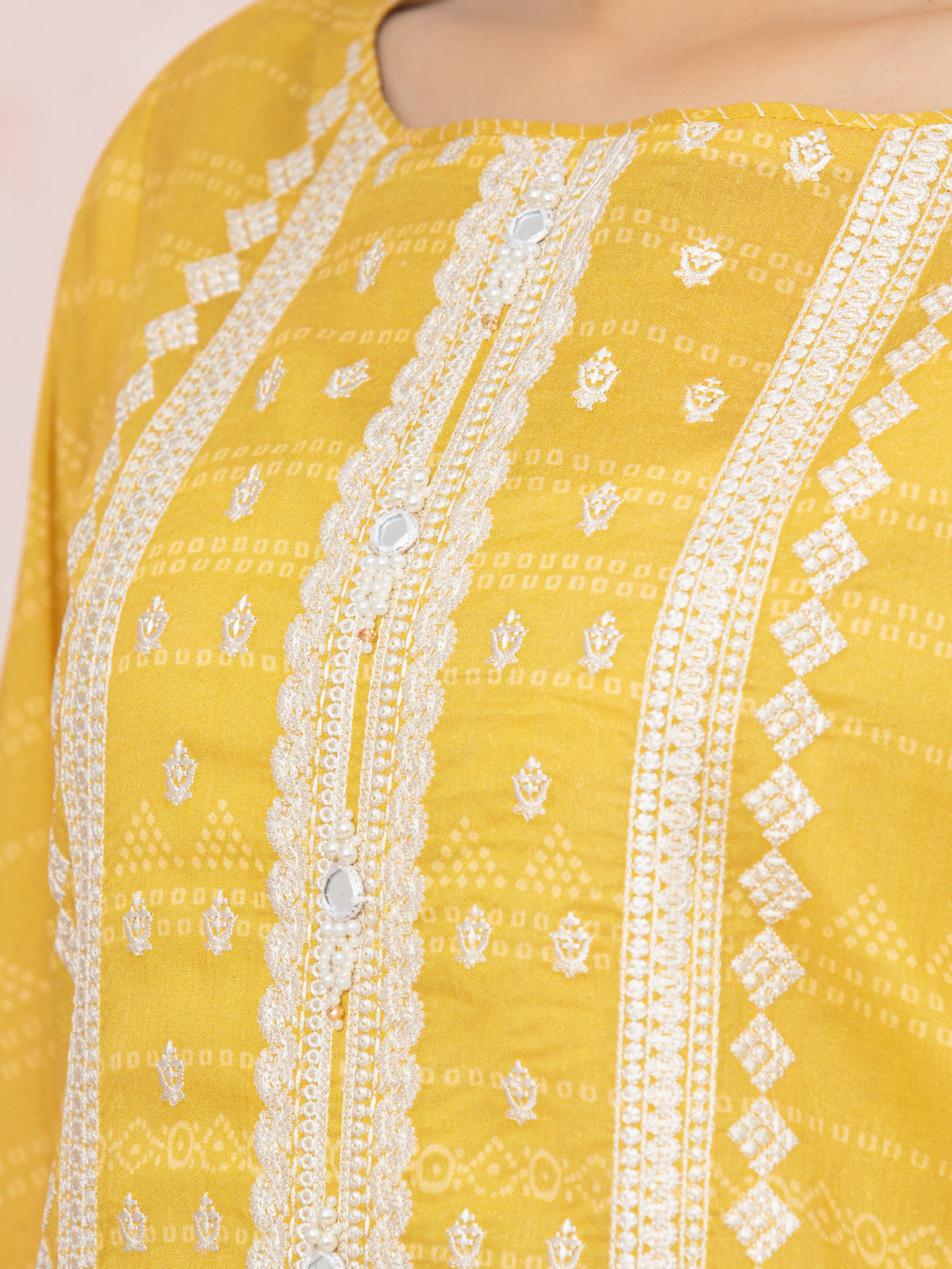 Unstitched Yellow Embroidered Lawn 3 Piece