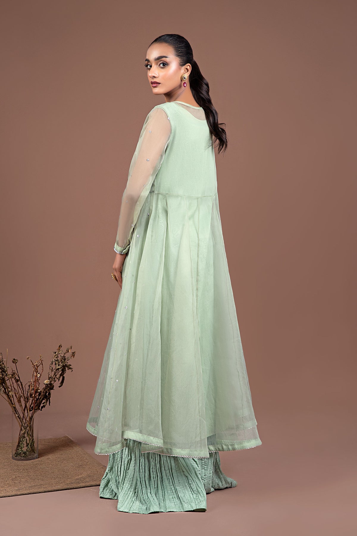 2 Piece Dyed Organza Suit