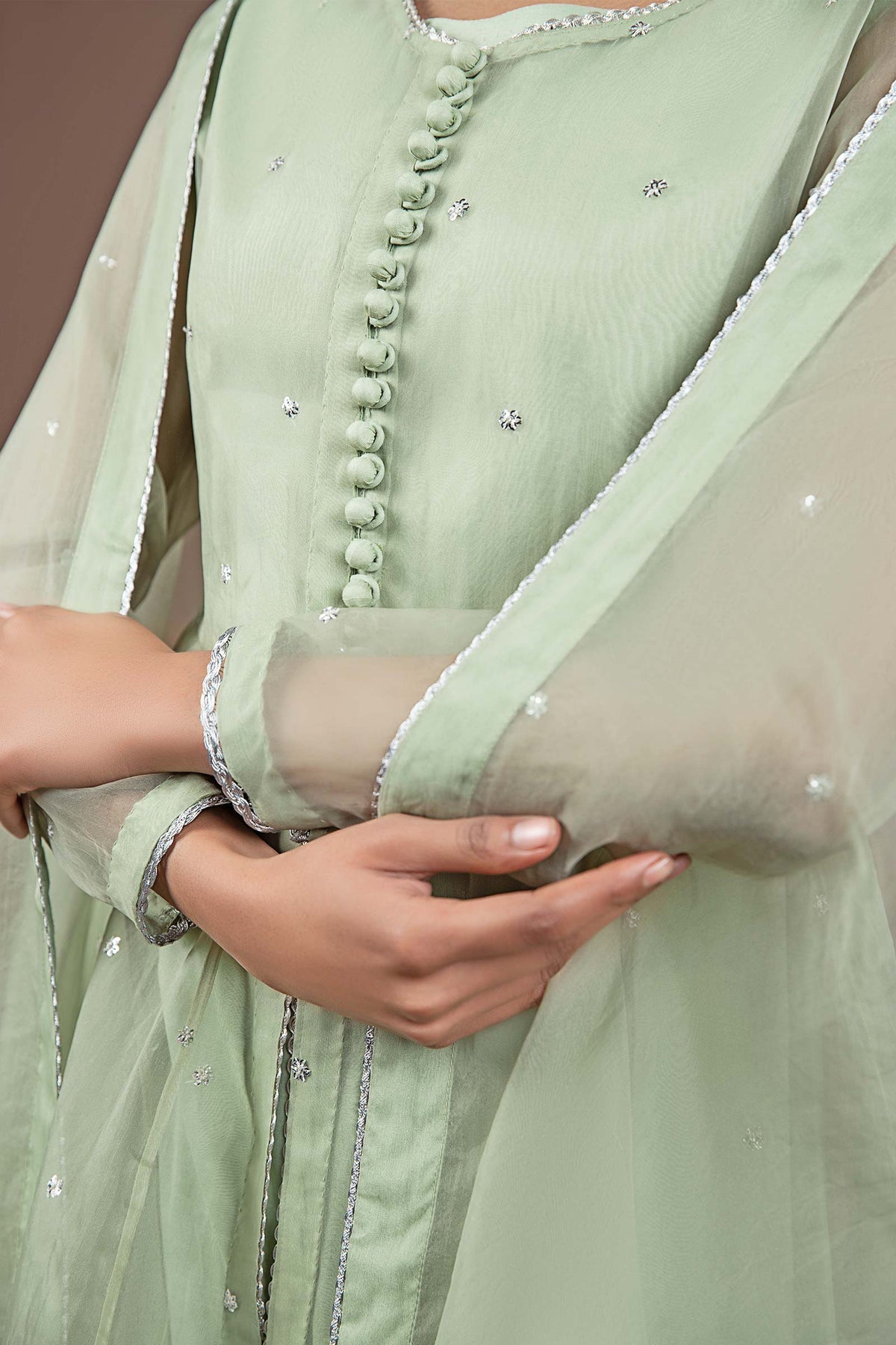 2 Piece Dyed Organza Suit