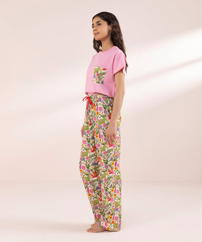 PRINTED VISCOSE TROUSERS