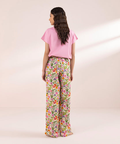 PRINTED VISCOSE TROUSERS