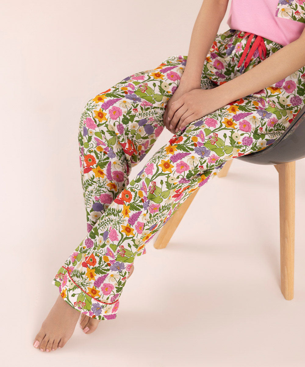 PRINTED VISCOSE TROUSERS